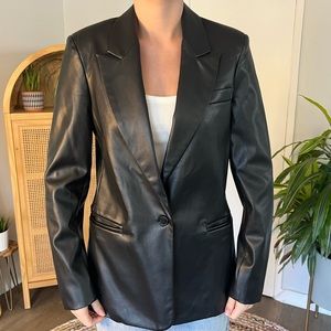 The Drop Faux Leather Blazer